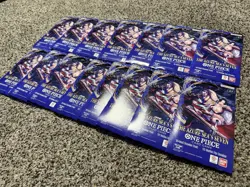 One Piece OP-14 Sleeved Booster Packs Lot of (15) Blister Packs Sealed --IN HAND - Image 1