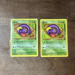 EKANS 46/62 Fossil Pokemon Card LP Lot Of 2 - Image 1