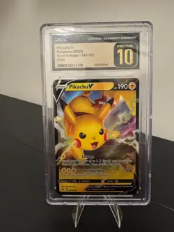 CGC 10 Pristine Pikachu V 043/185 SWSH Vivid Voltage Pokemon Card - Image 1