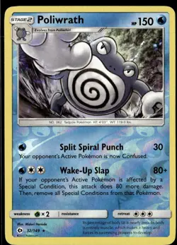 Pokemon Poliwrath 32/149 Sun Moon Base Set Reverse Holo Rare 2 Card Lot - Image 1