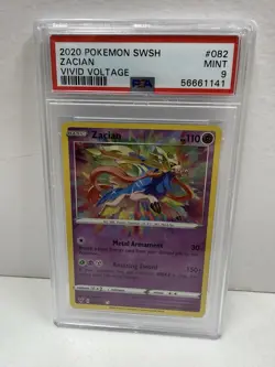 2020 Pokemon Vivid Voltage ZACIAN Amazing Rare #082 PSA 9 Mint - Image 1