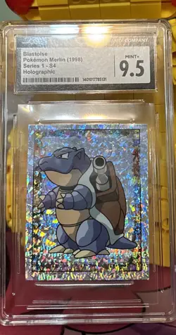 Pokemon 1998 Blastoise-Prism Sticker-Merlin Pokemon CGC 9.5 - Image 1