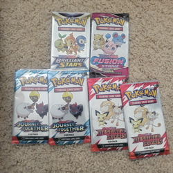 pokemon fun pack lot of 6 destined rivals, journey together, fusion strike,... - Image 1