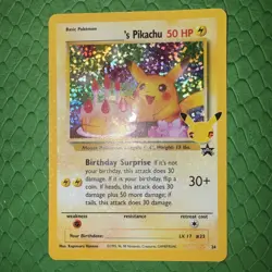 Pokemon Celebrations Birthday Pikachu BLACK STAR PROMO 25 NM - Image 1