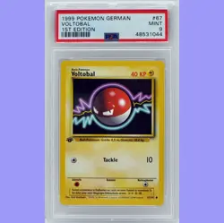 Pokemon 1st Edition Base Set German Voltorb (Voltobal) 67/102 PSA 9 MINT - Image 1