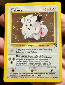 Pokemon TCG Clefairy 6/130 Base Set 2 - Holo Rare - Image 1