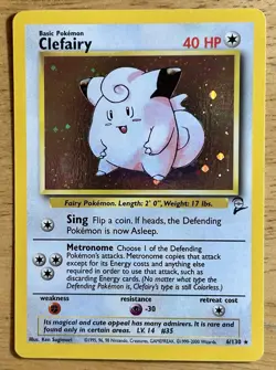 Pokemon TCG Clefairy 6/130 Base Set 2 - Holo Rare - Image 2