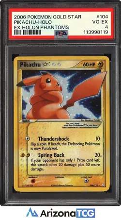 Pokemon 2006 Gold Star Pikachu 104/110 Holo EX Holon Phantoms PSA 4 - Image 1