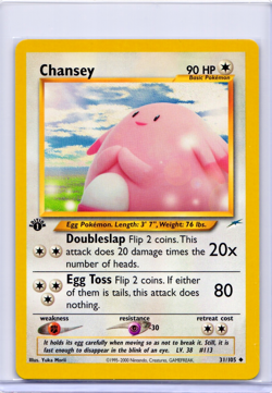 Chansey 31/105 Uncommon Neo Destiny Pokemon Vintage WOTC 2002 NM - Image 1