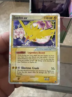 Pokemon TCG Zapdos EX Reverse Holo Secret Rare FireRed and LeafGreen 116/112 NM - Image 1