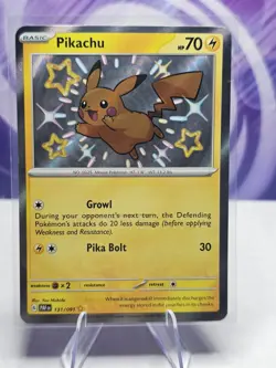 Pikachu SV: Paldean Fates 131/091 Shiny Rare Holo Pokemon TCG - Image 1