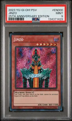 2023 YU-GI-OH! PHARAOH'S SERVANT 25TH ANV ED #EN000 JINZO PSA 9 - Image 1