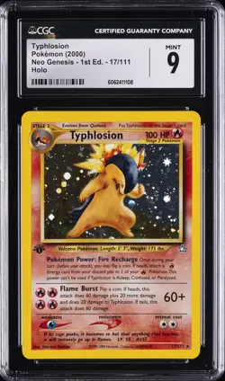 2000 POKEMON NEO GENESIS 1ST EDITION #17 TYPHLOSION CGC 9 - Image 1