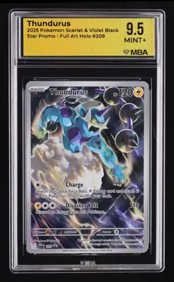 2025 Pokemon S&V Black Star Promo Thundurus Full Art Holo #209 MBA 9.5 - Image 1
