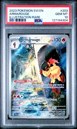 2023 POKEMON SVI EN-SCARLET & VIOLET ILLUSTRATION RARE #203 ARMAROUGE PSA 10 - Image 1