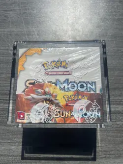 Pokemon TCG Sun & Moon Base Set Booster Box - Sealed w/ Acrylic Case - Image 1