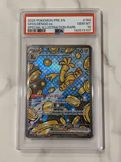 2025 POKEMON PRE EN-PRISMATIC EVOLUTIONS #164 GHOLDENGO EX PSA 10 - Image 1