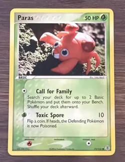 Paras 72/112 Common FireRed & LeafGreen Pokemon TCG NM - Image 1