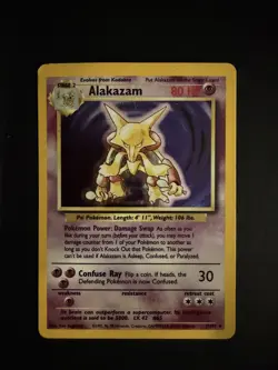 Pokemon TCG Alakazam Base Set 1/102 Holo Unlimited Holo Rare - Image 1