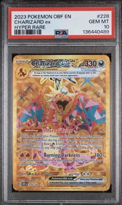 2023 Pokemon OBF En-Obsidian Flames #228 Charizard EX Hyper Rare PSA 10 - Image 1