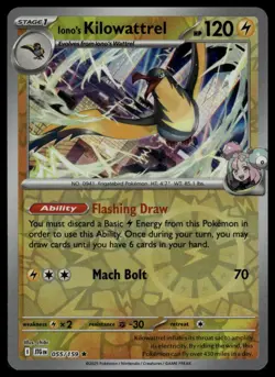 Iono's Kilowattrel #055/159 SV09: Journey Together Reverse Holo Pokemon Card - Image 1