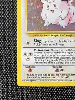Pokemon TCG Clefairy 5/102 Base Set Holo Unlimited Rare Card - HP - Image 5