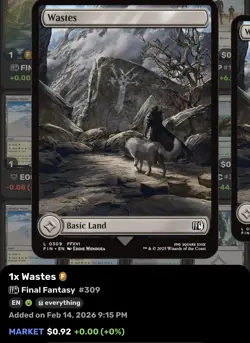 Magic: The Gathering NM Rainbow Foil Final Fantasy Wastes (0309) - Image 1