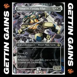 Leonardo, Cutting Edge - 0211 - R - Foil - Borderless - TMNT - MTG - NM/M - Image 1