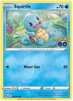 Pokemon TCG: Squirtle 015/078 REVERSE Holo - Pokemon GO - Image 1