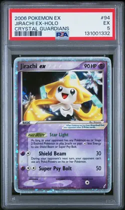 2006 POKEMON EX CRYSTAL GUARDIANS #94 JIRACHI EX-HOLO PSA 5 - Image 1