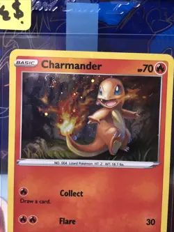 Pokemon Charmander Battle Styles Promo SWSH092 Holo Swirl Holo Bleed - Image 1