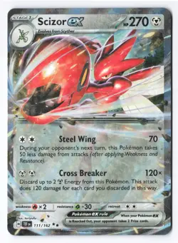Scizor ex 111/162 - SV05: Pokemon Temporal Forces Double Rare Holo NM - Image 1