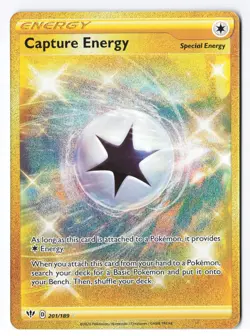 Capture Energy 201/189 - Pokemon Darkness Ablaze Secret Gold Rare Full Art Holo - Image 1