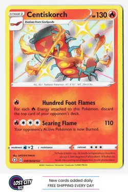Centiskorch SV019/SV122 - Pokemon Shining Fates: Shiny Vault Rare Holo Foil NM - Image 1