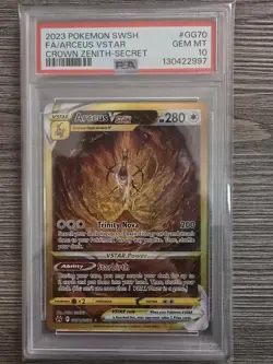 PSA 10 2023 POKEMON SWORD AND SHIELD CROWN ZENITH | SECRET FA ARCEUS VSTAR GG70 - Image 1
