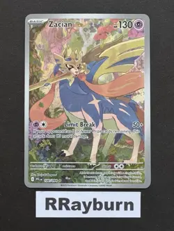 Pokemon Zacian 100/094 Me02: Phantasmal Flames Illustration Rare Holo - Image 1