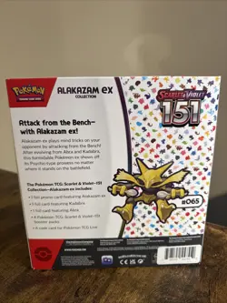 Pokemon TCG Scarlet and Violet - 151 Alakazam ex Collection Box - 4 Packs 820650855269 - Image 2