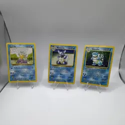 Pokemon TCG Base Set Squirtle Wartortle Blastoise Lot Wizards of the Coast 1999 - Image 1