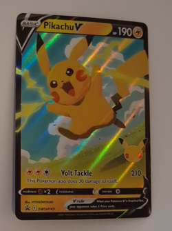 Pikachu V NM SWSH143 Black Star Promo Pokemon TCG - Image 1