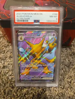 Pokemon SV Scarlet & Violet 151 Ultra Rare Alakazam ex 188/165 PSA 8 MINT - Image 1