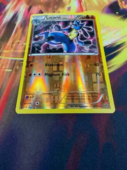 Lucario 47/124 NM Reverse Holo Rare Fates Collide 2016 Pokemon TCG - Image 2