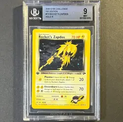Rocket's Zapdos 1st Edition Holo Rare BGS 9 Gym Challenge #15 Pokemon - Image 1