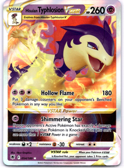 Pokemon TCG Hisuian Typhlosion VSTAR 054/189 Astral Radiance Holo Rare Near Mint - Image 1