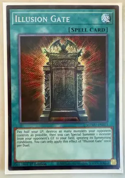 Yugioh! 1x Illusion Gate MZMU-EN023 Secret Rare 1st Ed NM - Image 1