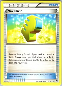Max Elixir 102/122 Uncommon Regular Card XY - BREAKpoint Pokemon TCG LP - Image 1