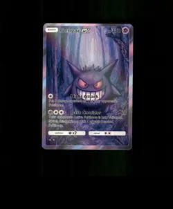 FAN-ART READ DESCRIPTION BELOW Glossy HOLO Gengar Card Gengar Pokemon Card p1 - Image 1