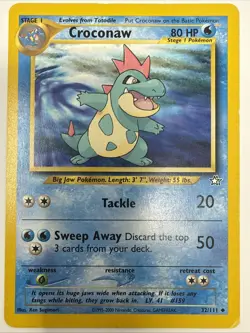 Croconaw 32/111 Neo Genesis Uncommon Vintage Pokemon Card TCG English MP - Image 1