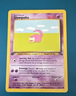 Slowpoke 55/62 – Fossil Set – 1st Edition – 1999 Pokemon Card – Common – WOTC - Image 1