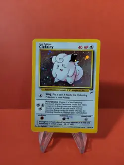 Pokemon Karte/card - Clefairy Piepi 6/130 - Base Set 2 Swirl Holo - Very Good - Image 1