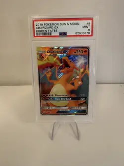 Pokemon TCG Charizard GX Hidden Fates Card 9/68 PSA 9 - Image 1
